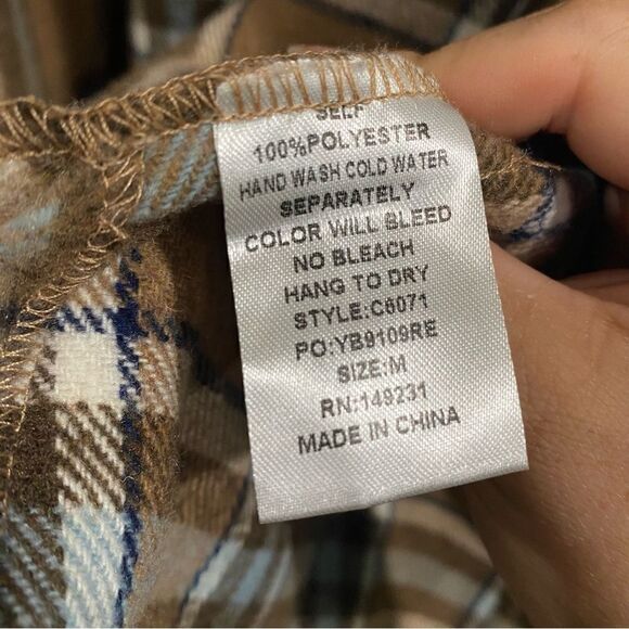 kori america plaid shirt jacket shacket belted coat Size M - Picture 6 of 6